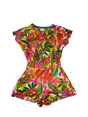 Velvet by Graham & Spencer Bright Floral Dress in Green, Pink & Orange